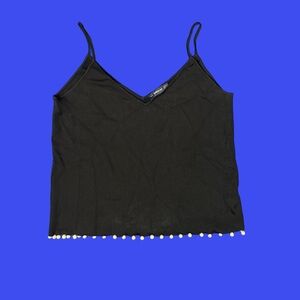 ⭐️ Zara knit Black Pearl-Trimmed Camisole- size large